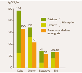 Besoins en soufre de différentes cultures