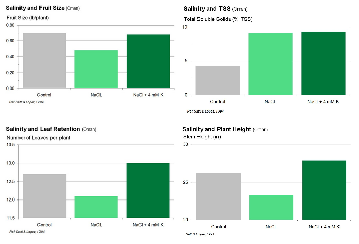 Graphiques sur la salinité