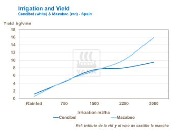 Graphique irrigation et rendement